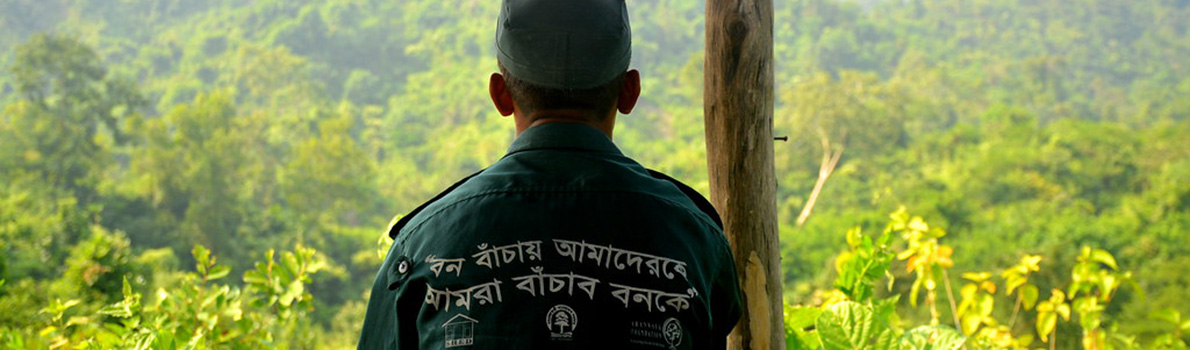 A Community Patrol Group (CPG) member is on duty at the Inani National Park in Cox