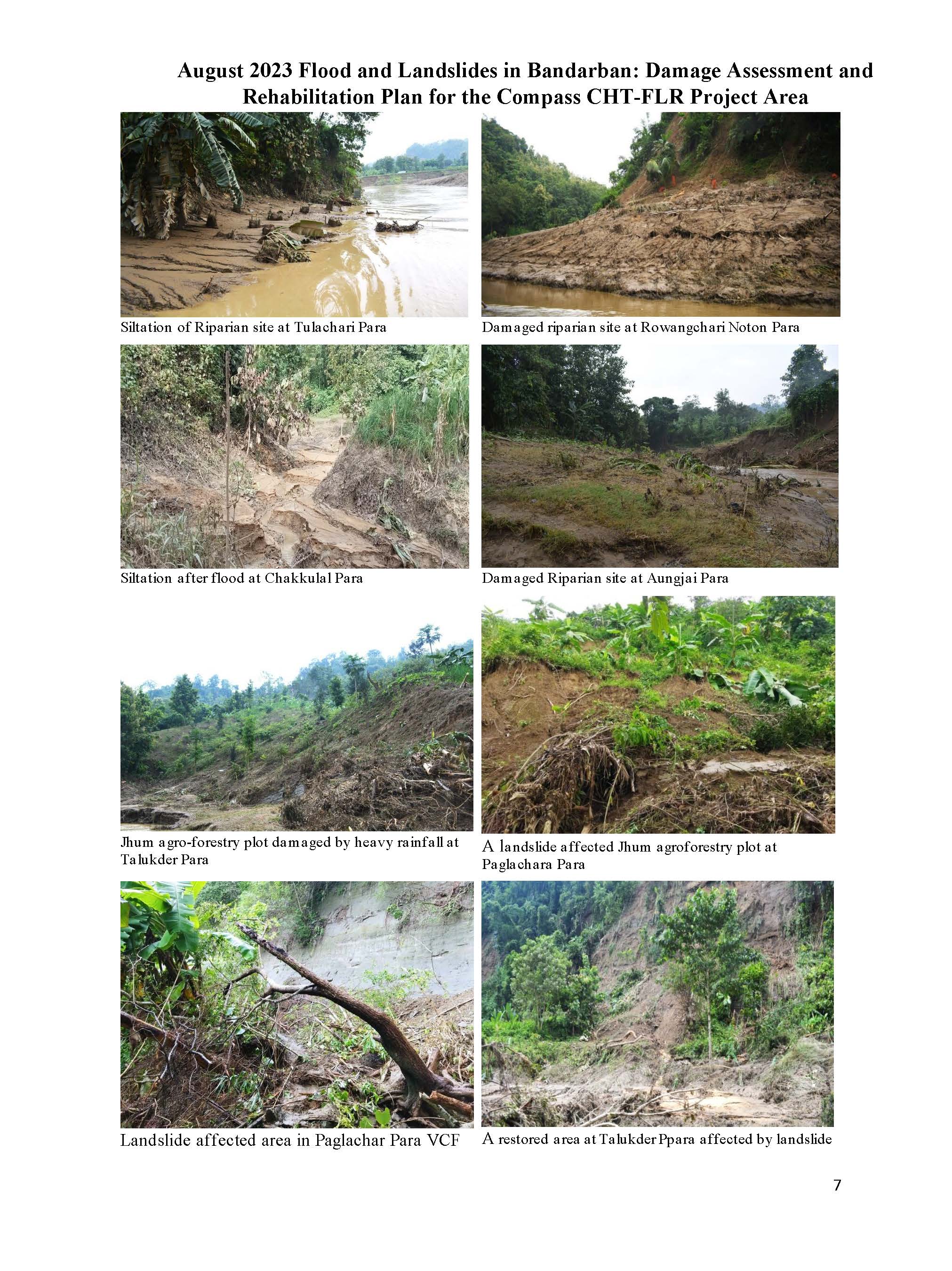 Flood and Landslides in Bandarban Damage Assessment and Rehabilitation Plan for the Compass CHT-FLR Project Area