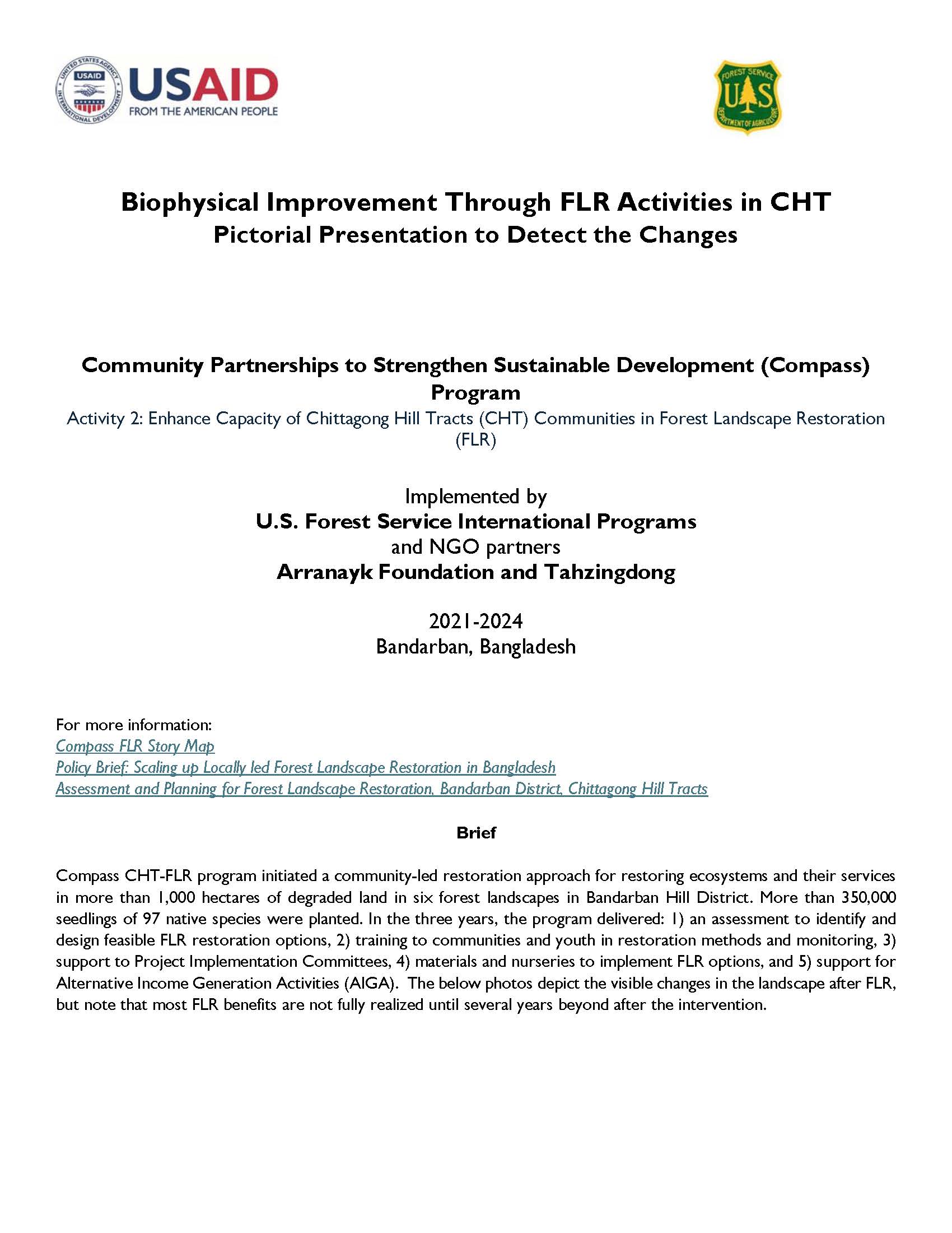 Biophysical Improvement through FLR Activities