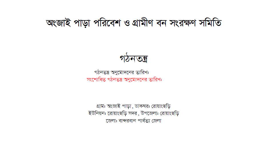 Constitution of Aungjai Para VCF